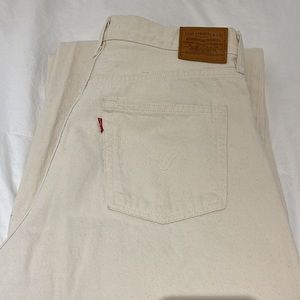 LEVIS “RIBCAGE WIDE LEG” Oatmeal Jeans
